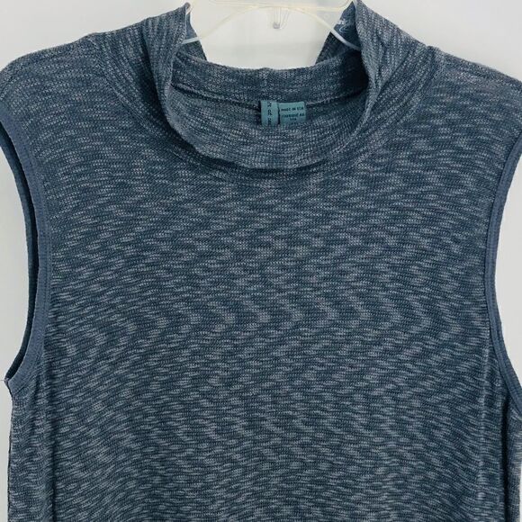 Left of Center Sz M Gray Sleeveless Slouchy Lagenlook Relaxed Fit Collar Top - Picture 4 of 10